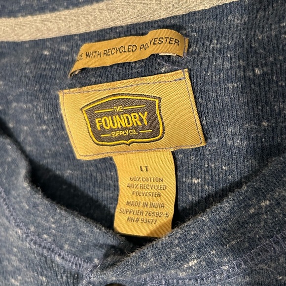 Foundry Blue Fleck Long Sleeve Henley - Picture 3 of 10